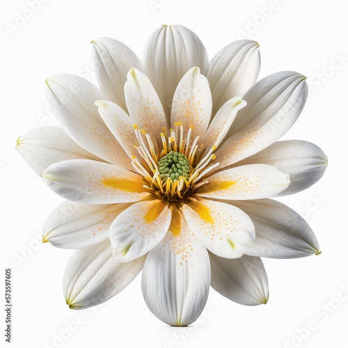 Beautiful flower on white background. Exotic nature beauty blossom plant - AI generative © Ruslan Gilmanshin