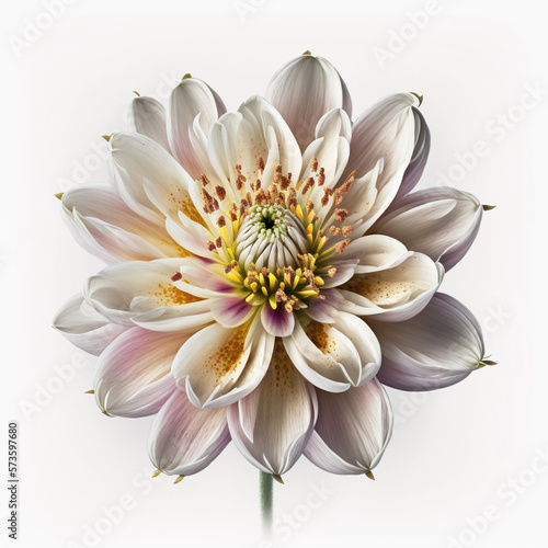 Beautiful flower on white background. Exotic nature beauty blossom plant - AI generative