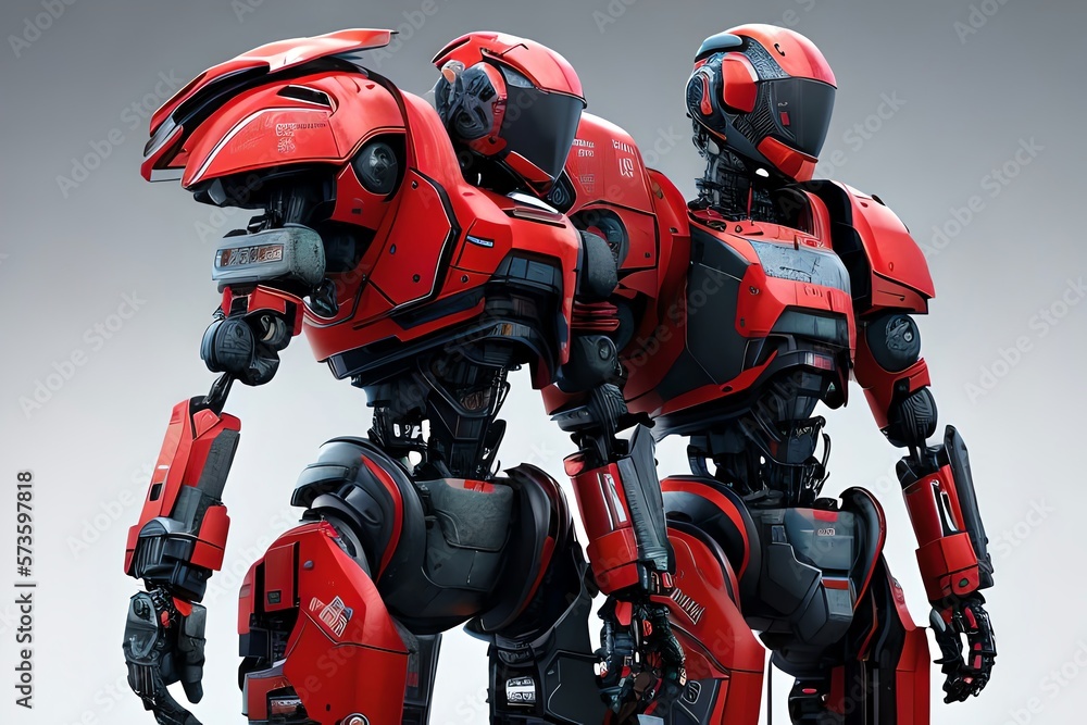 Zwei Roboterhände Berühren Sich. Generative AI Zwei Roboterhände Berühren Sich. Generative AI