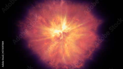 fire flame ball explosion in space  illustration
