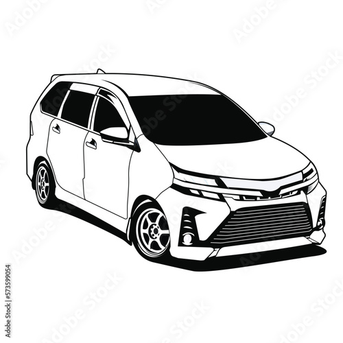 modern suv vehicle black and white