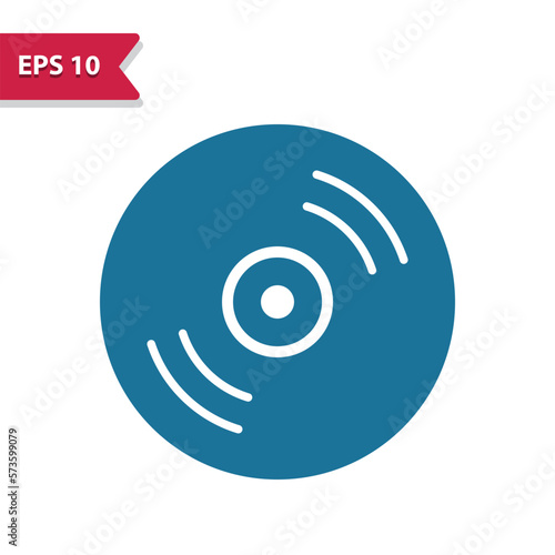Music Record Icon. Disc, CD, DVD, Blu-Ray. Professional pixel perfect vector icon in glyph style.