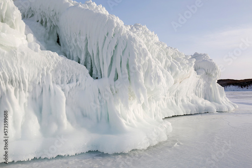 rocks and ice splashes on Baikal