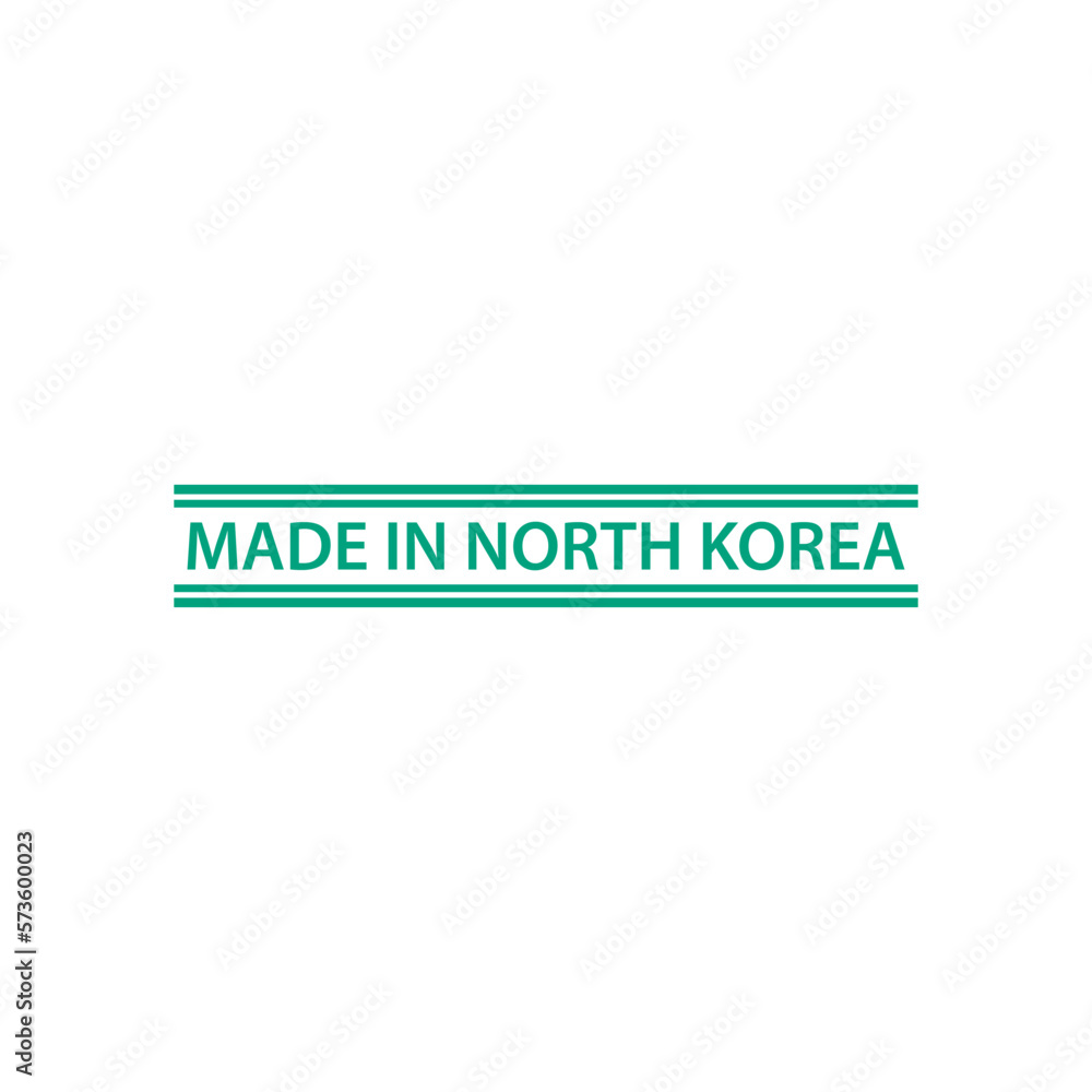 Made in North Korea stamp icon vector logo design template