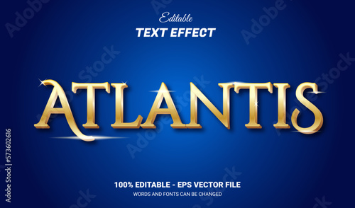 Editable text style effect - Atlantis text style theme.