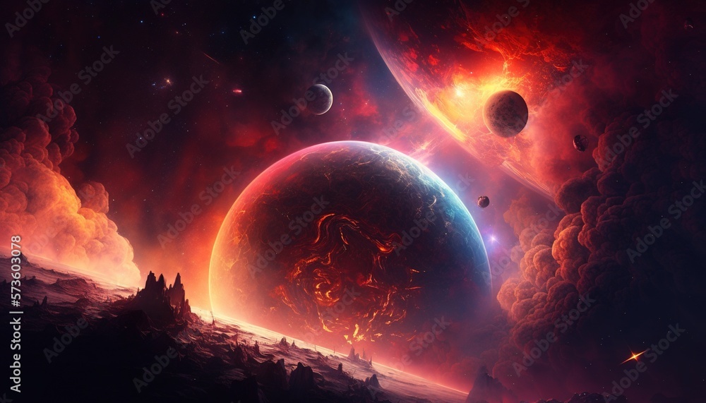 Obraz premium Planet and Space Wallpaper, 4k Landscape, Beautiful Scenery