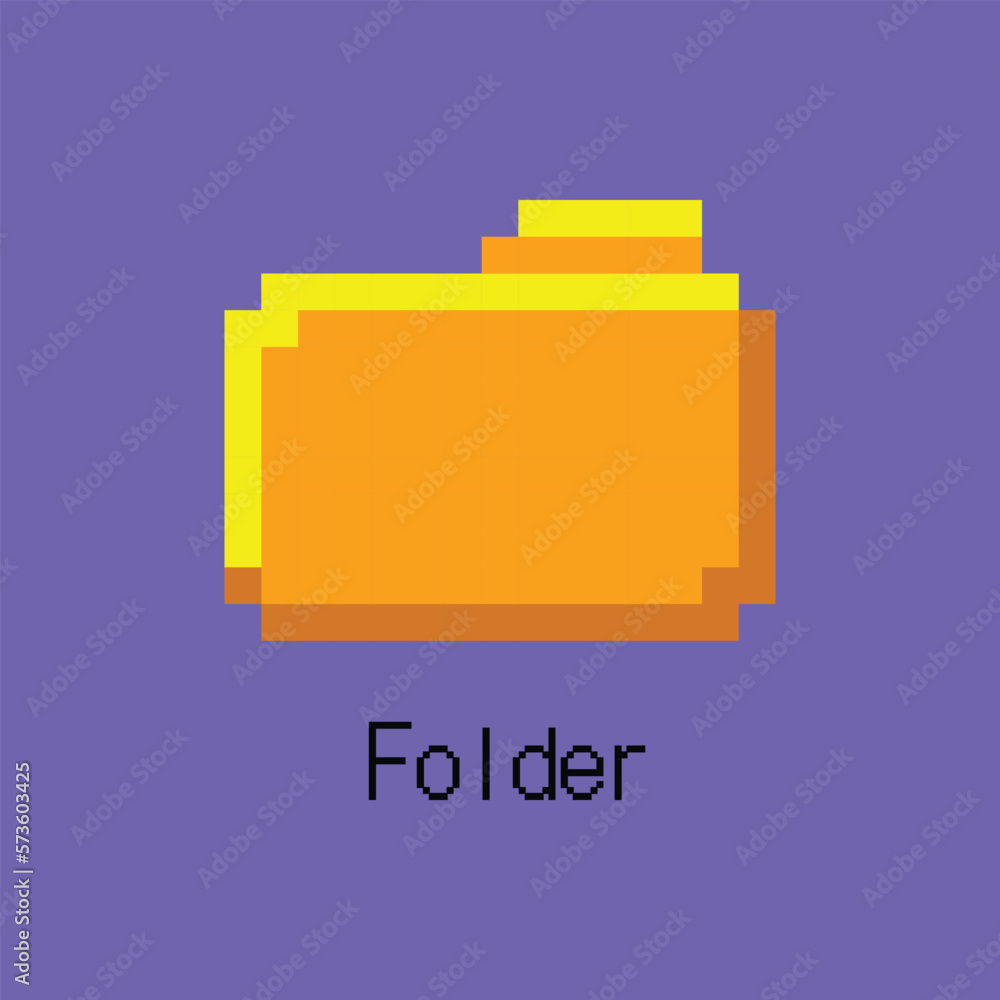 Cartoon Color Pixel Folder UI Button Technology Pc Concept Flat Design Style. Vector illustration of Document File Cartoon Color Pixel Folder UI Button Technology Pc Concept Flat Design Style. Vector illustration of Document File