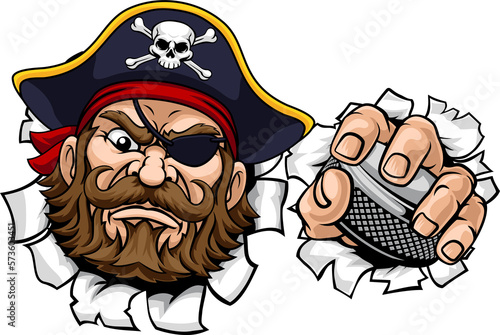 Photography Pirate Ice Hockey Sports Mascot Cartoon