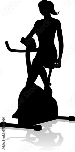 Gym Woman Silhouette Statio...