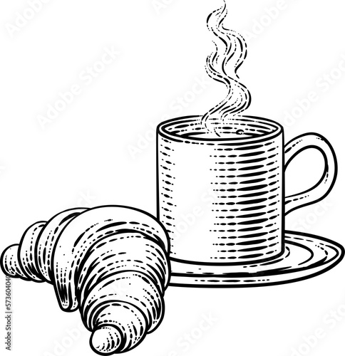 Coffee Tea Cup Mug and Croi...