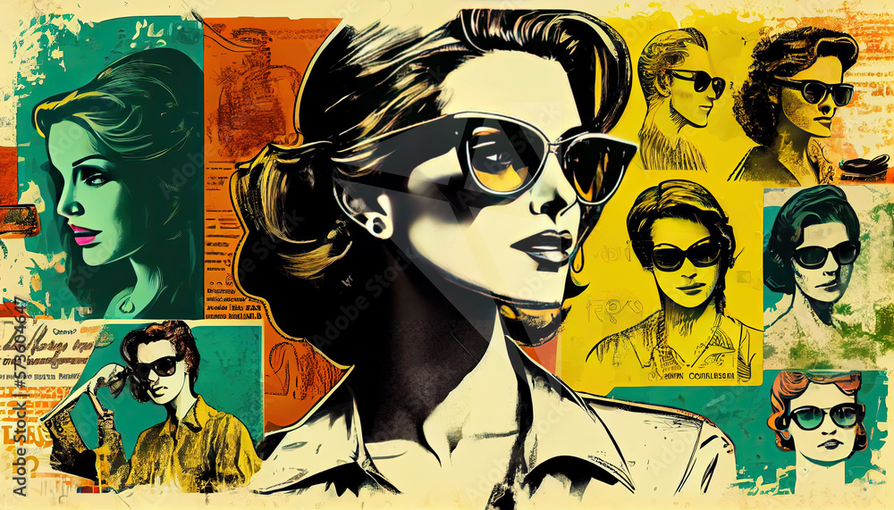 girls in sixties retro design, photo and graphics girls in sixties retro design, photo and graphics