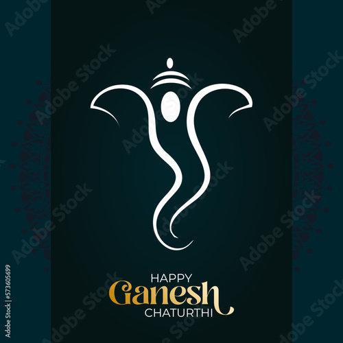Happy Ganesh Chaturthi creative luxury background card design