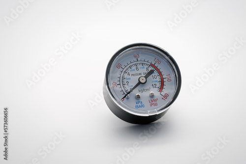 Small pressure gauge.