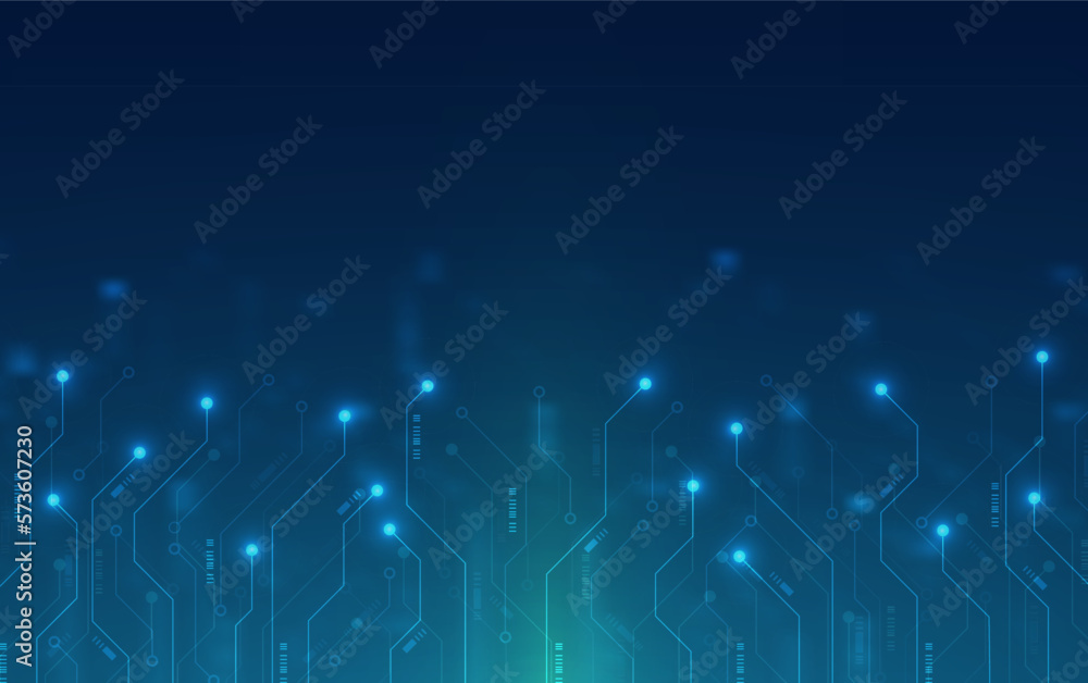 Obraz premium Circuit board vector background. Electronic computer hardware technology. Motherboard