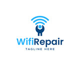 Repair Wifi Icon Logo Design Element. Wifi fix logo vector template