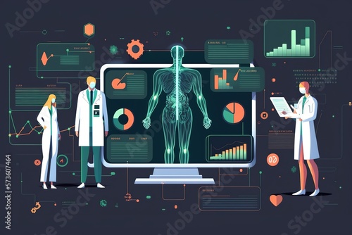 Medical examination and healthcare business concept, Big Data for health analytics, health insurance marketing strategy