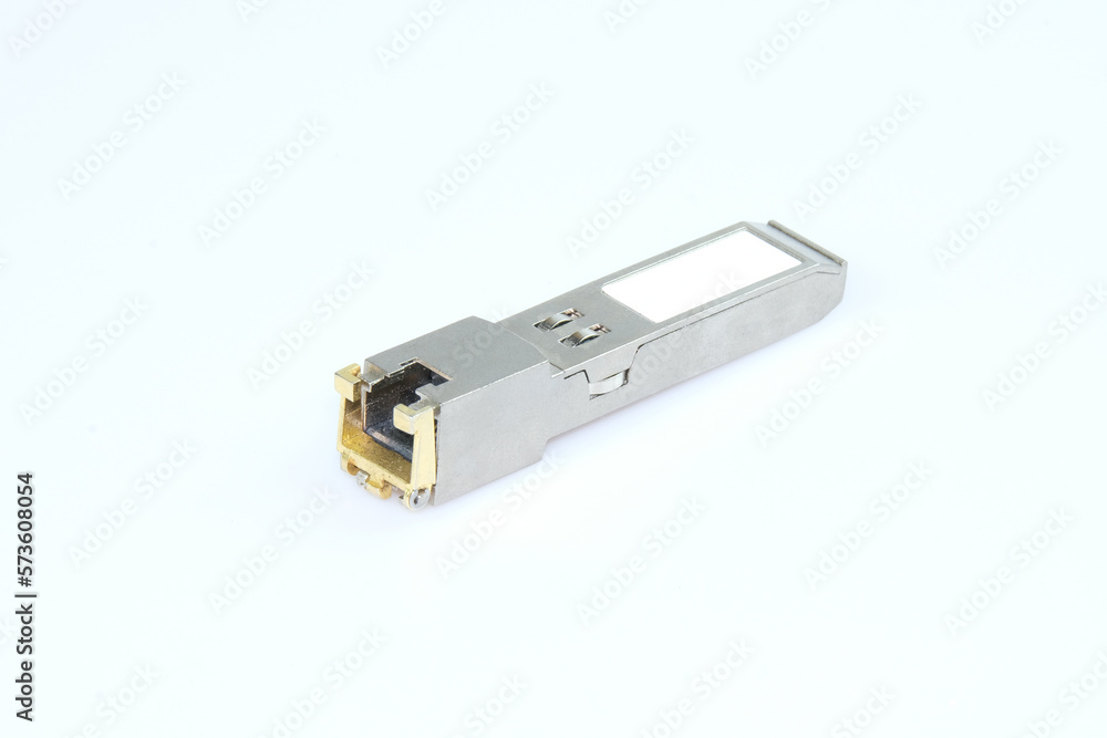 gigabit sfp modules for network switch isolated on white background, transceiver RJ45 gigabit sfp modules for network switch isolated on white background, transceiver RJ45