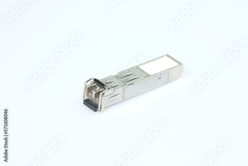 gigabit (SX) sfp modules for network switch isolated on white background, Fiber transceiver multimode