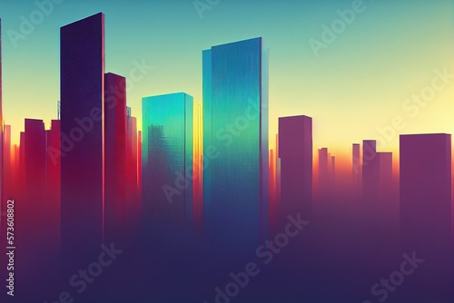 Futuristic infrastructure of a smart night city. blue neon colors. Connection technology metaverse concept. © Яна Деменишина