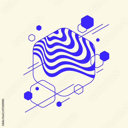 Modern geometric composition of various shapes. Illustration for design. Abstract background in the trend graphics.