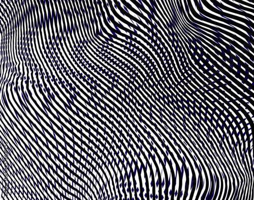 Geometric abstract pattern with wavy linear moire effect in trendy color of the year viva magenta. Metaverse concept background for wall art, panel, poster, web banner, mobile apps, interior decor. 