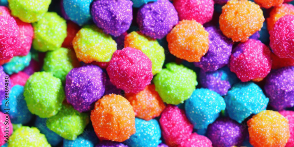 Chewy candy sweets seamless background texture (created with Generative AI) Chewy candy sweets seamless background texture (created with Generative AI)