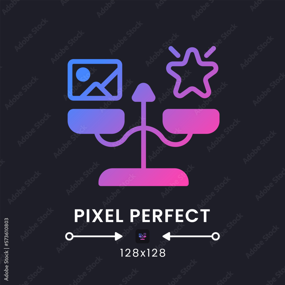 Implicit association testing purple solid gradient desktop icon on ...