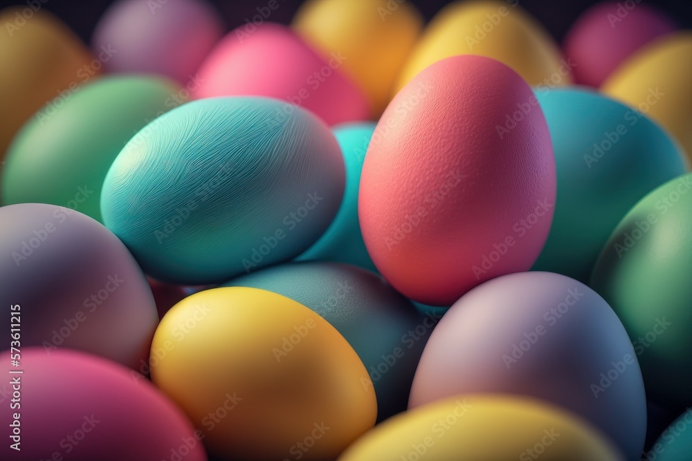 Easter eggs, selective focus. Spring holiday concept. AI generated Easter eggs, selective focus. Spring holiday concept. AI generated