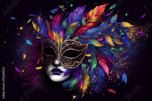 Wallpaper Mural A carnival mask created using digital imaging techniques can bring a new level of creativity and design to this traditional celebration Generative AI Torontodigital.ca