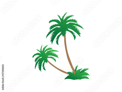 Palm tree or coconut tree vector design on white background.