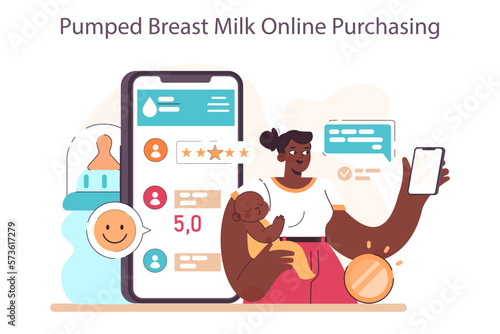 Breastfeeding concept. Breast pumping, lactating women extracting