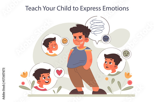 Positive parenting advice. Teach your child to express emotions. Little boy
