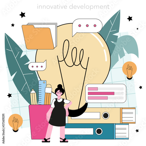 Idea concept. Creative innovations or solutions generation. Thoughtfulness
