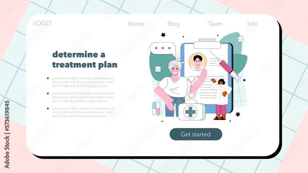 Neurologist web banner or landing page. Doctor examine and treat human Neurologist web banner or landing page. Doctor examine and treat human