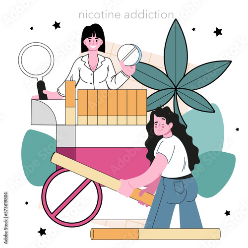 Narcologist concept. Specialist provide help for people with addiction.
