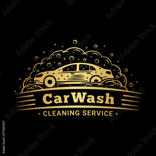 Car Wash Cleaning Service Logo Design Template. Vector Illustration.