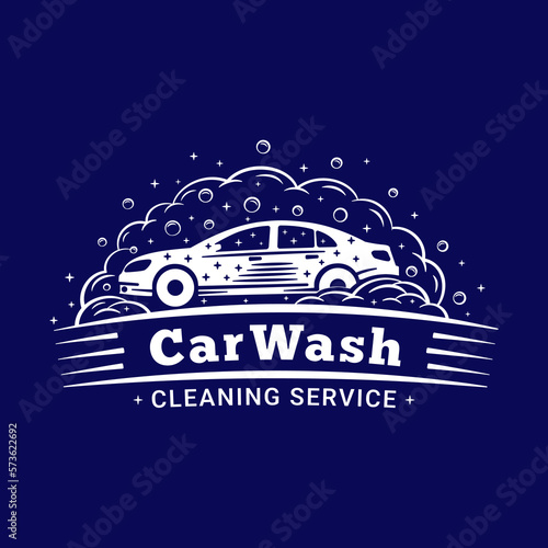 Car Wash Cleaning Service Logo Design Template. Vector Illustration.