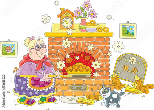 Funny granny with a merry c...