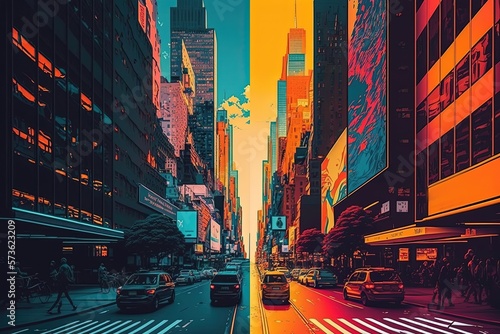 New York aesthetic live colors - Generative Ai