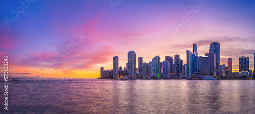 the skyline of miami during a beautiful sunset © frank peters