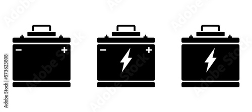 car battery icons set