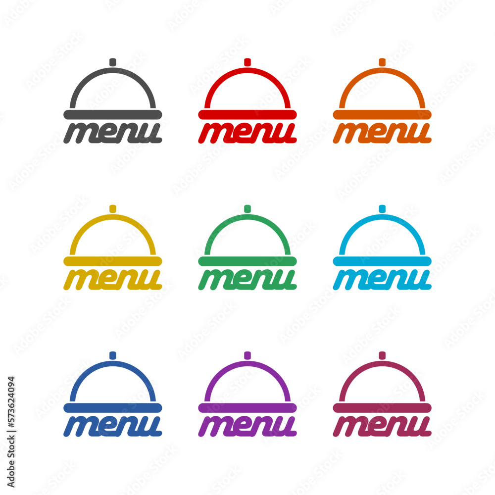 Fototapeta premium Menu logo icon isolated on white background. Set icons colorful