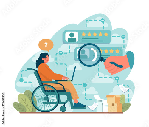 Discrimination and ableism. Bias in society, discrimination and social