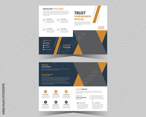 Bifold brochure template and vector design.