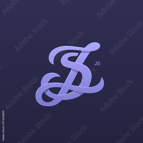 Letter J and S or L and S Monogram Logo Design Vector