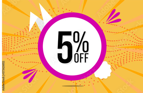 4 percent off. Orange banner with floating pink and white balloon for easter special offer and promotion.
