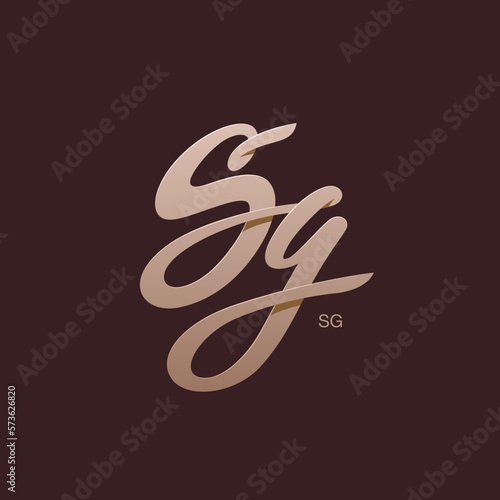 Letter S and G Monogram Logo Design Vector