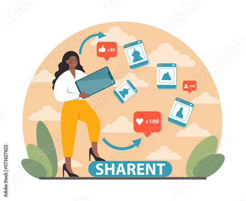 Sharent. Parents frequently sharing their child personal data and details
