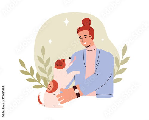 Emotional support by animals and pet therapy banner or emblem vector isolated.