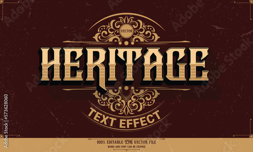 Heritage vintage retro style editable text effect
